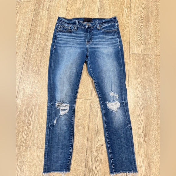 Buckle Distressed Blue Women's Jeggings - Picture 1 of 1